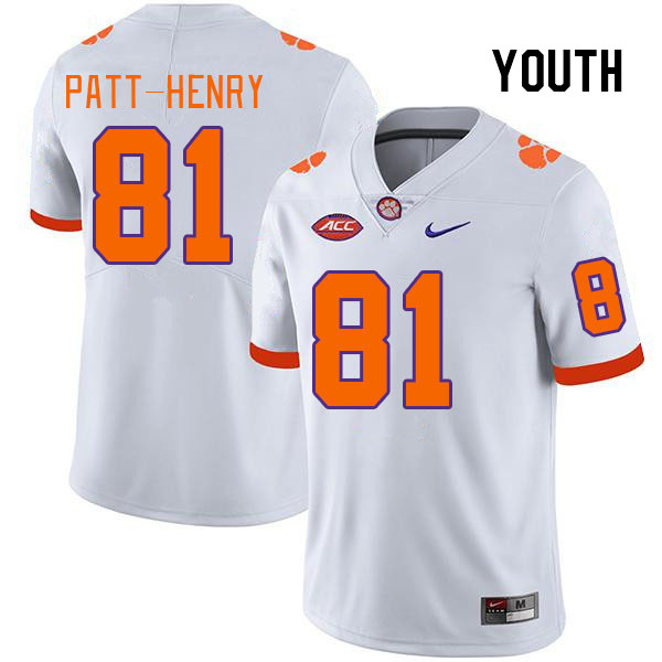 Youth #81 Olsen Patt-Henry Clemson Tigers College Football Jerseys Stitched Sale-White